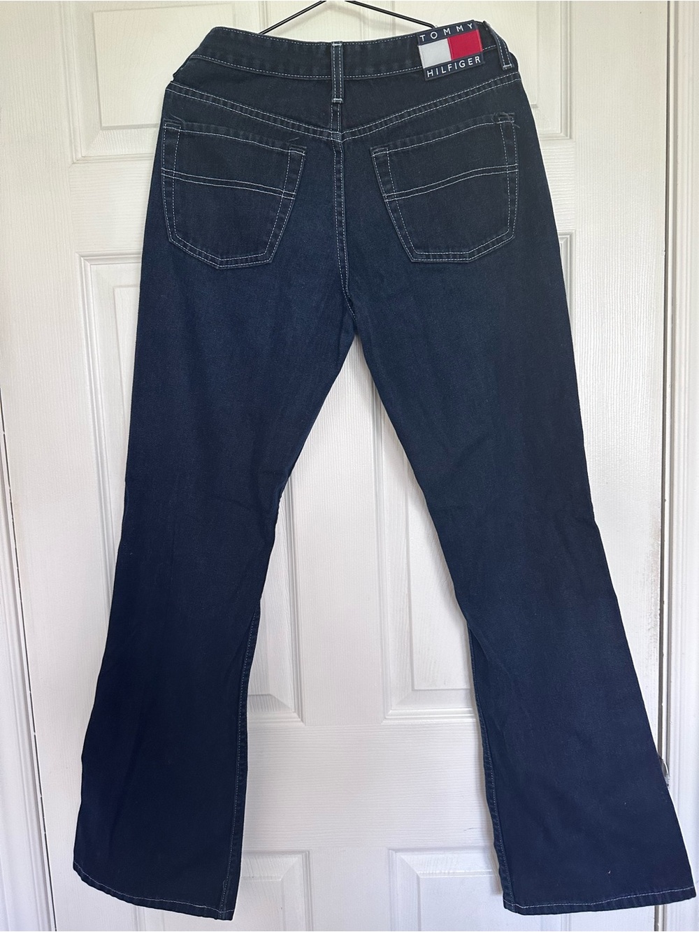 Ladies Tommy Hilfiger Dark Blue Bootcut Jeans with Contrast Stitching Size 28